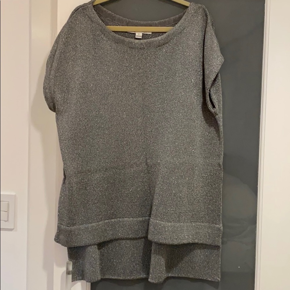 diane von furstenburg metallic silver sweater